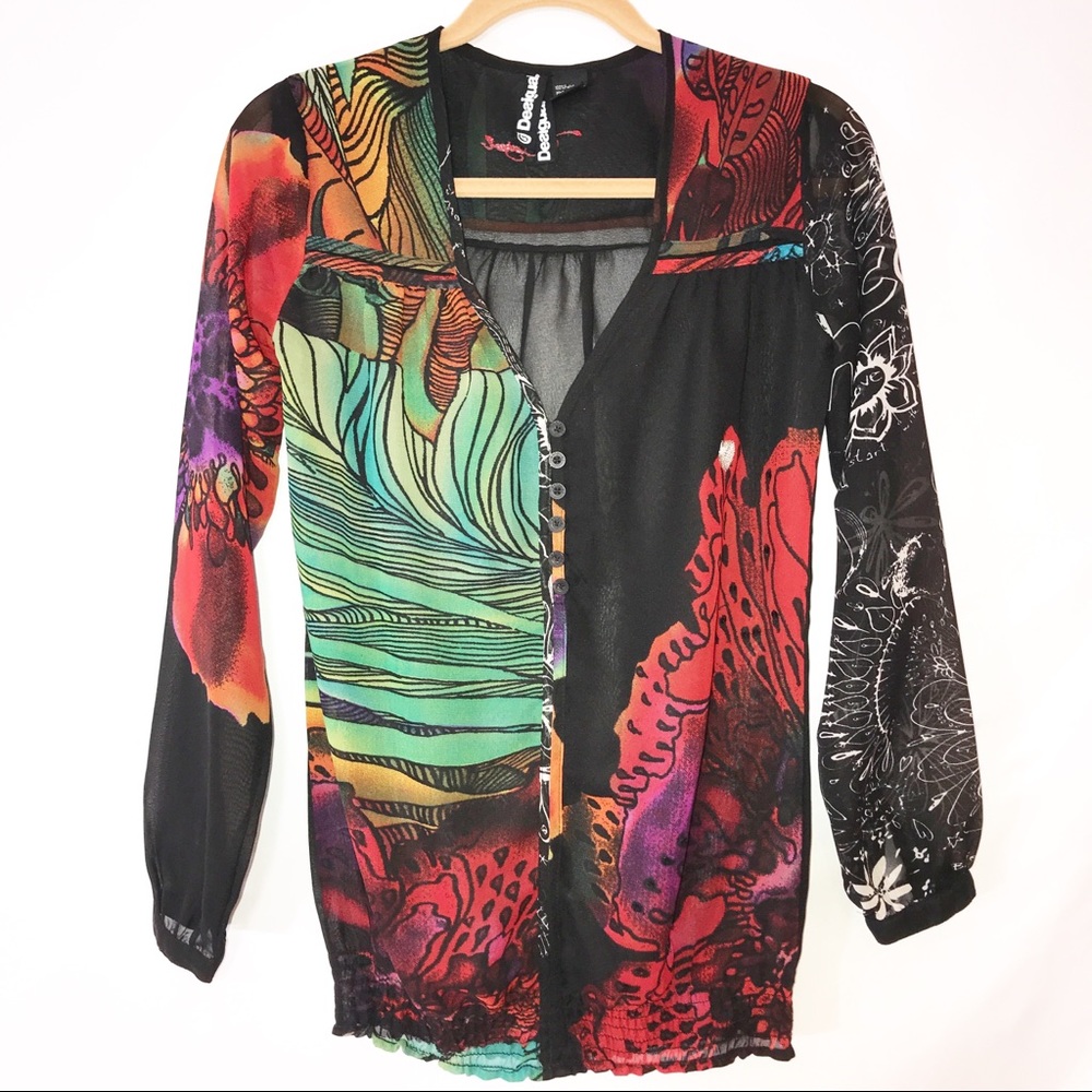 Desigual | Heart Sheer Blouse XS
